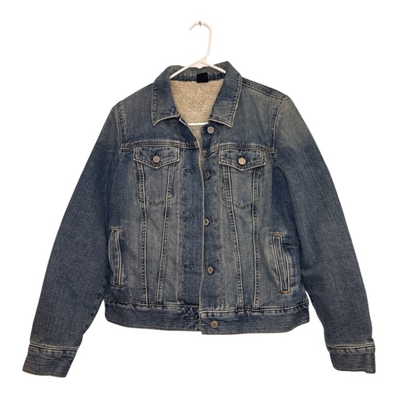 GAP Blue Denim Jacket with Sherpa Lining - Picture 1 of 4